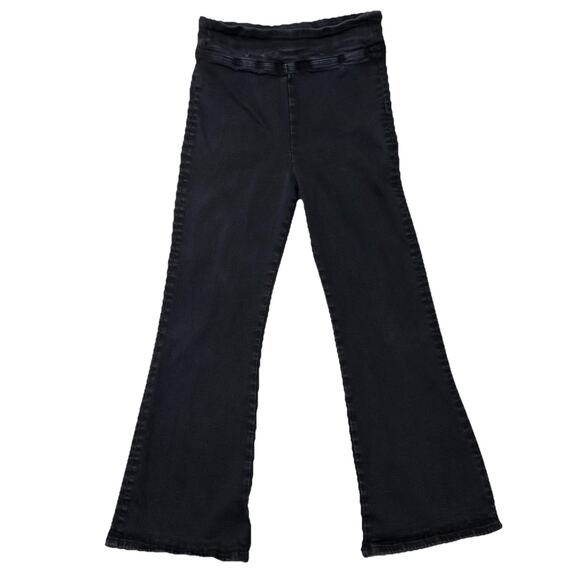 Frame Jeans Jetset Crop Mini Boot Noir Black Stretch High Rise Bootcut 2 Flare - Picture 1 of 12